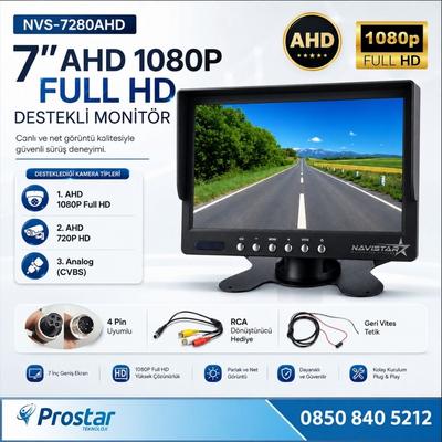 7" Ahd 1080P Full Hd Iki Kamera Girişli Monitör