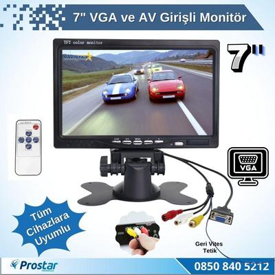 7" Vga Ve Av Girişli Araç Monitörü 