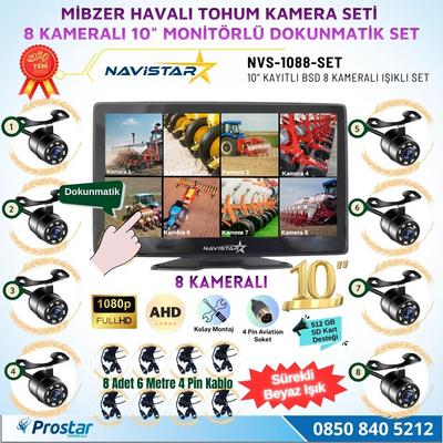 8 Kameralı 10 inç Dokunmatik Mibzer Tohum Seti AHD Işıklı Kameralı Tak Kullan Set