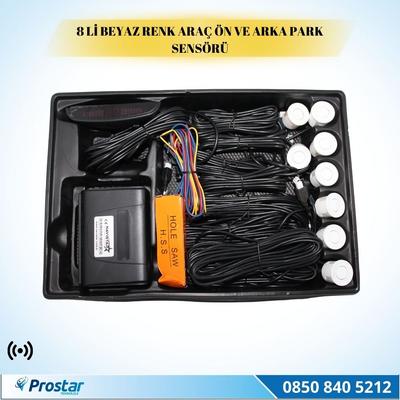 8Li Araç Ön ve Arka Park Sensörü  Beyaz 