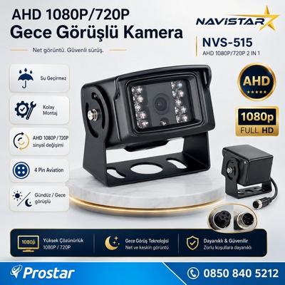 AHD 1080P/720P Büyük Gece Görüşlü 4 Pin Soketli Kamyon Tır Otobüs Kamerası
