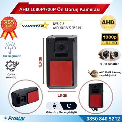 AHD 1080P/720P Cama Yapışabilen Ön Görüş Kamerası 4 Pin Aviation Soketli Full HD