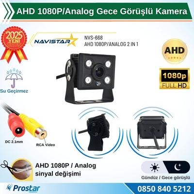 AHD 1080P/Analog Orta Boy Gece Görüşlü RCA AV Soketli Kamyon Tır Otobüs Kamerası