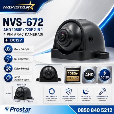 AHD 1080P/720P Profesyonel AHD Yan Araç Kamerası IP67 Su Geçirmez Kompakt Tasarım