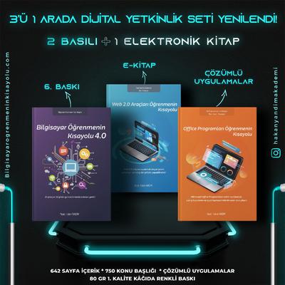 Bilgisayar Öğrenmenin Kısayolu 4.0 + Office Programları Öğrenmenin Kısayolu + Web 2.0 Araçları Öğrenmenin Kısayolu E-Kitap