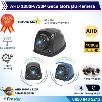 Metal Mini Gece Görüşlü AHD 1080P/720P 4 Pin Soketli Yan için uygun Kamyon Tır Otobüs Kamerası