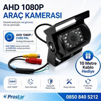 Metal Otobüs Kamyon Tır Geri Görüş Kamerası + 10 Metre Kablo Ledli Arka Görüş Kamerası