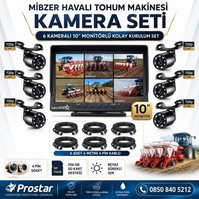 Mibzer için 6 Kameralı 10 Inç Monitör Altıya Bölen Kayıtlı 256 Gb Sd Kart Destekli