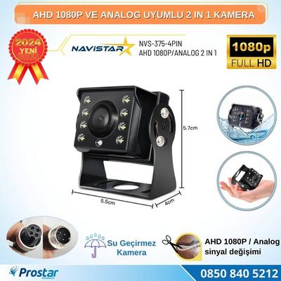 Mini Kamera AHD 1080P ve Analog Pal Çevirilebilir Gece Görüşlü Metal Ayaklı Full HD Kamera