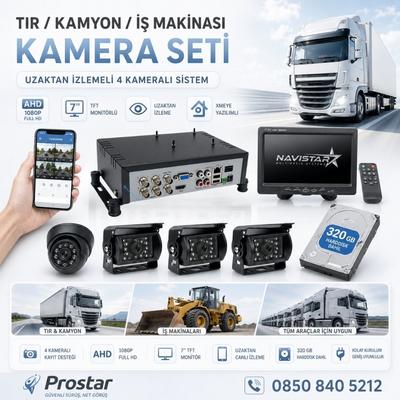 Tır Kamyon İş Makinası Için Uzaktan İzlemeli 4 Kameralı 320 Gb Harddisk Kamera Seti