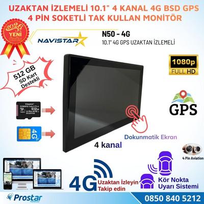 Uzaktan izlemeli 10.1 inç Dokunmatik 4 Kanal 4G GPS BSD Kör Nokta Uyarı Sistemli Monitör