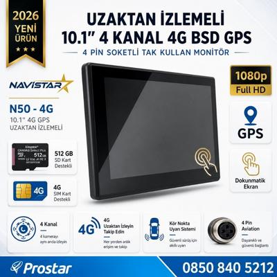 Uzaktan izlemeli 10.1 inç Dokunmatik 4 Kanal 4G GPS BSD Kör Nokta Uyarı Sistemli Monitör