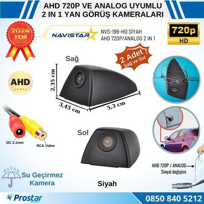 Yan Araç Kamerası AHD 720P ve Analog PAL Mini (Siyah) Özel Tasarım